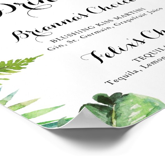 Bestemming Tropisch Groen Signature Drinks Bord Poster (Hoek)