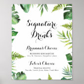Bestemming Tropisch Groen Signature Drinks Bord Poster (Voorkant)