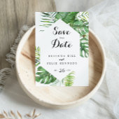 Bestemming Tropisch groen Sla de datum op Briefkaart