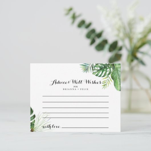 Bestemming Tropisch groen Trouwadvies Kaart (Staand voorkant)