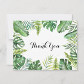 Bestemming Tropisch groen Vlak Huwelijk Bedankkaart (Voorkant)