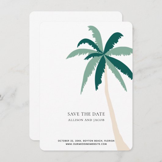 Bestemming Tropisch Strand Bruiloft Save the Date (Voorkant / Achterkant)