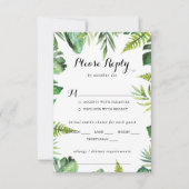 Bestemming Tropische Bruiloft Menu Keuze RSVP (Voorkant)