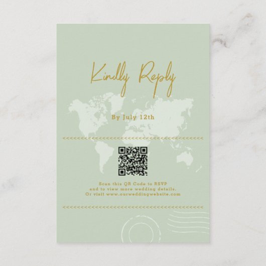 Bestemming Trouw Wereld Paspoort Sage Groen Goud Informatiekaartje (Achterkant)