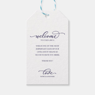 Bestemming Trouwdag Welkom Dank Je Chic Script Cadeaulabel