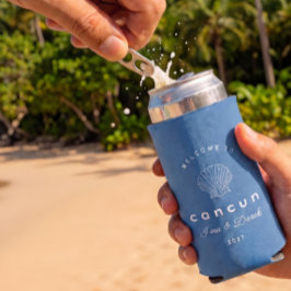 Bestemming Trouwen Cancun Blauw Seltzer Blikjeskoeler
