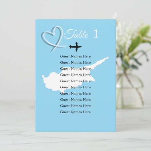 Bestemming Trouwen Cyprus Kaart Tabel Plan Kaart (Staand voorkant)