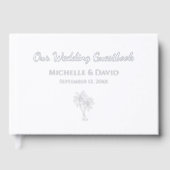 Bestemming Trouwen Tropische Palmbomen Elegant Gastenboek (Voorkant)