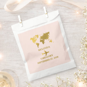 Bestemming Trouwfeest Wereld Paspoort Roze Goud Bedankzakje