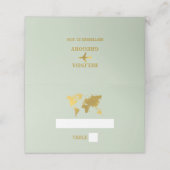 Bestemming Trouwfeest Wereld Paspoort Sage Groen G Plaatskaartje (Buitenkant ongevouwen)