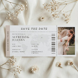 Bestemming Trouwkaart Instapkaart Vliegtuig Uitnod Save The Date