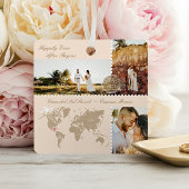 Bestemming Trouwkaart Pin Fotocollage Keepsake Metalen Ornament