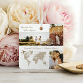 Bestemming Trouwkaart Pin Fotocollage Keepsake Metalen Ornament