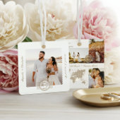 Bestemming Trouwkaart Pin Fotocollage Keepsake Metalen Ornament