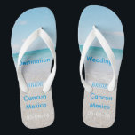 Bestemming Trouwstrand Sandalen Teenslippers<br><div class="desc">Destination Wedding Strandsandalen / Teenslippers met gepersonaliseerde trouwdatum en bestemming</div>