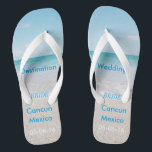 Bestemming Trouwstrand Sandalen Teenslippers<br><div class="desc">Destination Wedding Strandsandalen / Teenslippers met gepersonaliseerde trouwdatum en bestemming</div>