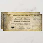 bestemming trouwtickets met RSVP Kaart (Voorkant / Achterkant)