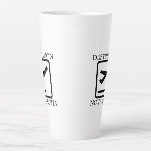 Bestemming van de reissleepboot Nova Scotia aan de Latte Mok (Voorkant)