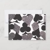 Bestemming Vegas Receptie Nep Zilver Glitter Kaart (Achterkant)
