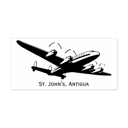 Bestemming Vliegtuig Stempel (Afrduk)