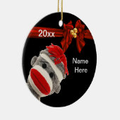 BESTEMMING VOOR DE AANGEPASTE TRENDY SOCK MONKEY KERAMISCH ORNAMENT (Rechts)