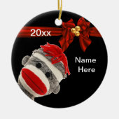 BESTEMMING VOOR DE AANGEPASTE TRENDY SOCK MONKEY KERAMISCH ORNAMENT (Voorkant)