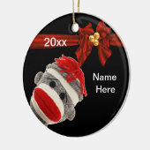 BESTEMMING VOOR DE AANGEPASTE TRENDY SOCK MONKEY KERAMISCH ORNAMENT (Links)