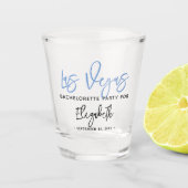 Bestemming vrijgezellenfeest shot glas (Voorkant)