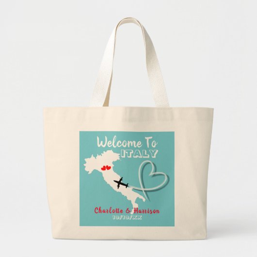 Bestemming Weddenschap Italië Europa Grote Tote Bag (Voorkant)