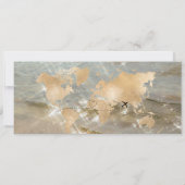 Bestemming Wedding Boarding Pass Beach Palm Tree Kaart (Achterkant)