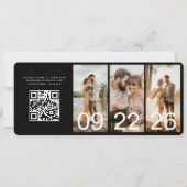 Bestemming Wedding Boarding Pass vliegtuig QR-code (Achterkant)