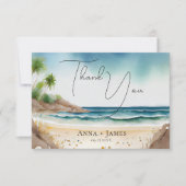 Bestemming Weeding Zomer Strand Waterverf Bedankkaart (Voorkant)