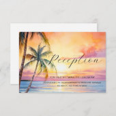 Bestemming Zonsondergang Strand Bruiloft Informatiekaartje (Voorkant / Achterkant)