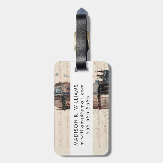 Bestemmingen |  brieven van Big Ben Bagagelabel (Achterkant verticaal)