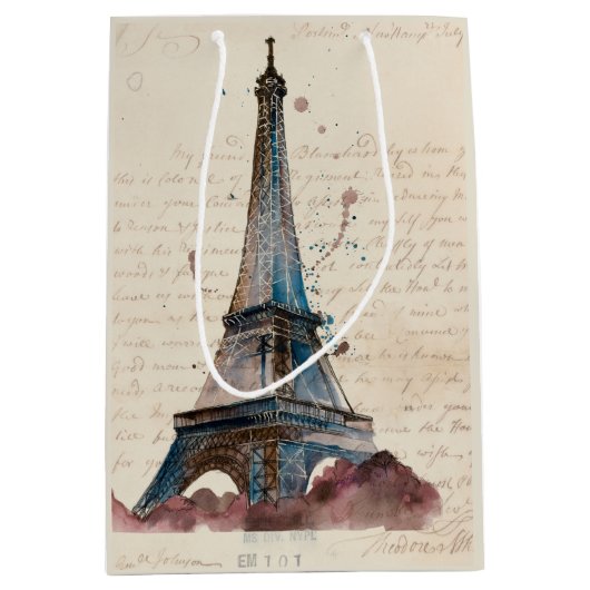 Bestemmingen | Brieven van de Eiffeltoren Medium Cadeauzakje (Voorkant)