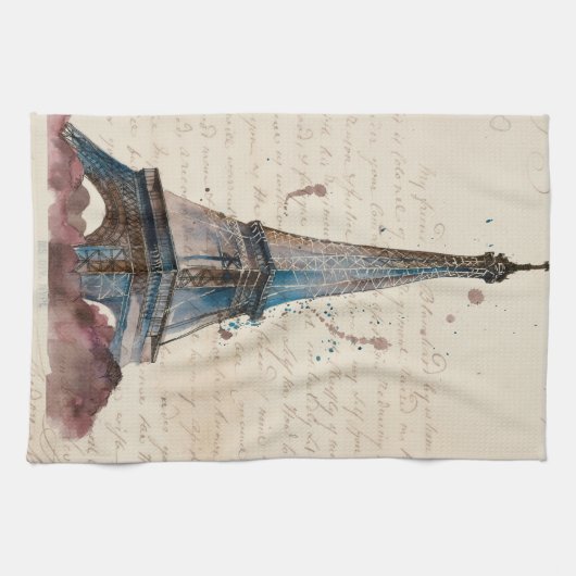 Bestemmingen | Brieven van de Eiffeltoren Theedoek (Horizontaal)