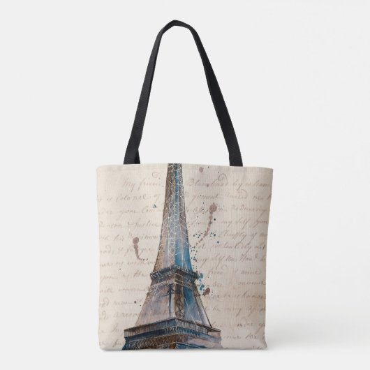 Bestemmingen | Brieven van de Eiffeltoren Tote Bag (Achterkant)