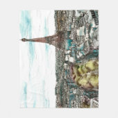 Bestemmingen | Eiffeltoren in het Uitzicht van Pa Fleece Deken (Voorkant)