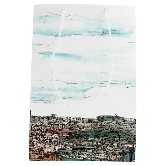 Bestemmingen |  Eiffeltoren in het Uitzicht van Pa Medium Cadeauzakje (Achterkant)