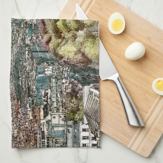 Bestemmingen |  Eiffeltoren in het Uitzicht van Pa Theedoek (Quarter Fold)