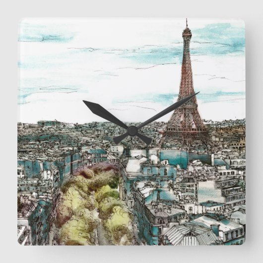 Bestemmingen |  Eiffeltoren in het Uitzicht van Pa Vierkante Klok (Voorkant)
