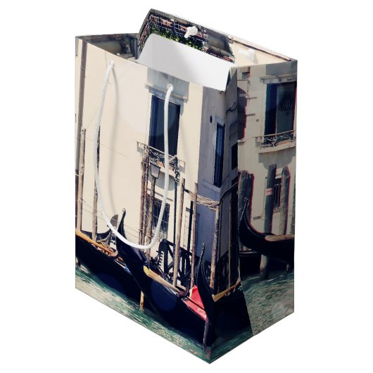 Bestemmingen | Foto van Venetië-waterfront Medium Cadeauzakje (Voorkant Gekanteld)