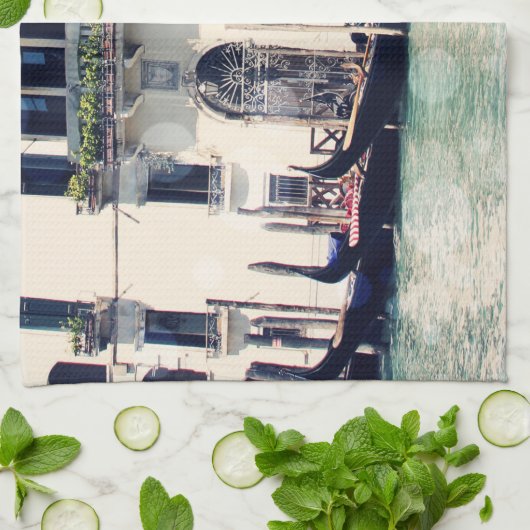 Bestemmingen | Foto van Venetië-waterfront Theedoek (Gevouwen)