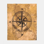 Bestemmingen - Roos en Wereldkaart compacteren Fleece Deken (Voorkant)