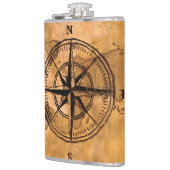 Bestemmingen - Roos en Wereldkaart compacteren Heupfles (Links)