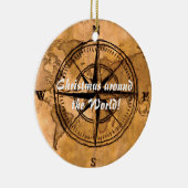 Bestemmingen - Roos en Wereldkaart compacteren Keramisch Ornament (Rechts)