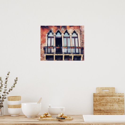 Bestemmingen | Rustisch Venetië-gebouw Poster (Keuken)