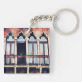 Bestemmingen | Rustisch Venetië-gebouw Sleutelhanger (Achterkant)