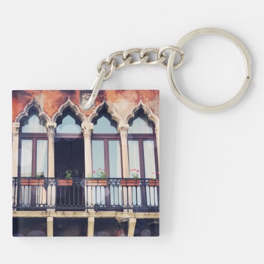 Bestemmingen | Rustisch Venetië-gebouw Sleutelhanger (Achterkant)