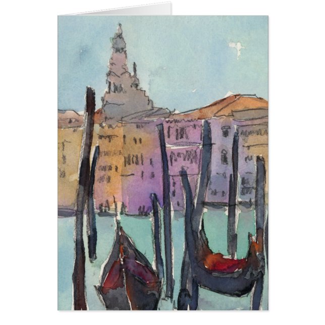 Bestemmingen | Twee Gondolas in Venice Sketch (Voorkant)